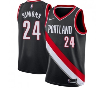 Men's Nike Portland Trail Blazers #24 Anfernee Simons Swingman Black NBA Jersey - Icon Edition