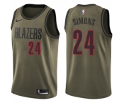 Men's Nike Portland Trail Blazers #24 Anfernee Simons Swingman Green Salute to Service NBA Jersey