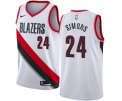 Men's Nike Portland Trail Blazers #24 Anfernee Simons Swingman White NBA Jersey - Association Edition