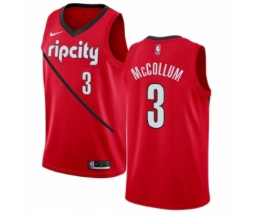 Men's Nike Portland Trail Blazers #3 C.J. McCollum Red Swingman Jersey - Earned Edition