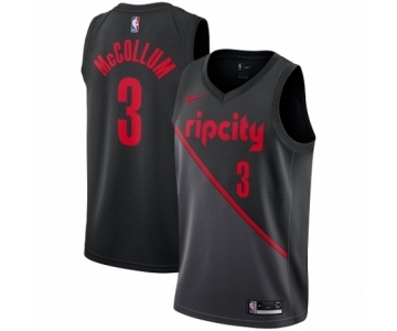 Men's Nike Portland Trail Blazers #3 C.J. McCollum Swingman Black NBA Jersey - 2018-19 City Edition