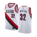 Men's Nike Portland Trail Blazers #32 Bill Walton Swingman White Home NBA Jersey - Association Edition