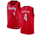 Men's Nike Portland Trail Blazers #4 Moe Harkless Red Swingman Jersey - Earned Edition