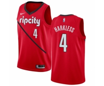 Men's Nike Portland Trail Blazers #4 Moe Harkless Red Swingman Jersey - Earned Edition