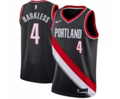 Men's Nike Portland Trail Blazers #4 Moe Harkless Swingman Black Road NBA Jersey - Icon Edition