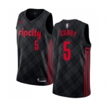 Men's Nike Portland Trail Blazers #5 Seth Curry Authentic Black NBA Jersey - City Edition