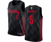 Men's Nike Portland Trail Blazers #5 Seth Curry Authentic Black NBA Jersey - City Edition