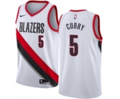 Men's Nike Portland Trail Blazers #5 Seth Curry Authentic White NBA Jersey - Association Edition