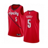 Men's Nike Portland Trail Blazers #5 Seth Curry Red Swingman Jersey - Earned Edition