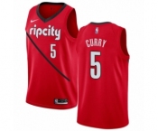 Men's Nike Portland Trail Blazers #5 Seth Curry Red Swingman Jersey - Earned Edition