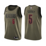 Men's Nike Portland Trail Blazers #5 Seth Curry Swingman Green Salute to Service NBA Jersey