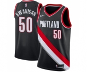 Men's Nike Portland Trail Blazers #50 Caleb Swanigan Swingman Black Road NBA Jersey - Icon Edition