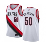 Men's Nike Portland Trail Blazers #50 Caleb Swanigan Swingman White Home NBA Jersey - Association Edition