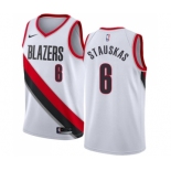 Men's Nike Portland Trail Blazers #6 Nik Stauskas Authentic White NBA Jersey - Association Edition