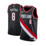 Men's Nike Portland Trail Blazers #6 Shabazz Napier Swingman Black Road NBA Jersey - Icon Edition