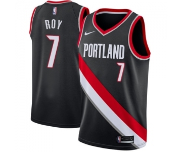 Men's Nike Portland Trail Blazers #7 Brandon Roy Swingman Black Road NBA Jersey - Icon Edition