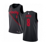 Men's Nike Portland Trail Blazers #8 Al-Farouq Aminu Swingman Black NBA Jersey - 2018-19 City Edition