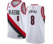 Men's Nike Portland Trail Blazers #8 Al-Farouq Aminu Swingman White Home NBA Jersey - Association Edition