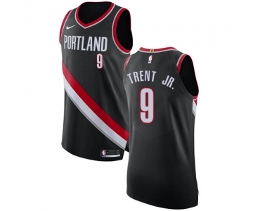 Men's Nike Portland Trail Blazers #9 Gary Trent Jr. Authentic Black NBA Jersey - Icon Edition