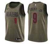 Men's Nike Portland Trail Blazers #9 Gary Trent Jr. Swingman Green Salute to Service NBA Jersey