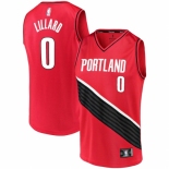 Men's Portland Trail Blazers #0 Damian Lillard Fanatics Branded Red 2020-21 Fast Break Replica Jersey