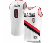 Men's Portland Trail Blazers #0 Damian Lillard Fanatics Branded White 2020-21 Fast Break Replica Jersey