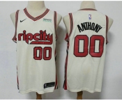 Men's Portland Trail Blazers #00 Carmelo Anthony Cream 2020 City Edition NBA Swingman Jersey With The Sponsor Logo