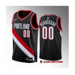 Men's Portland Trail Blazers #00 Scoot Henderson Black 2023 Draft Icon Edition Stitched Basketball Jersey