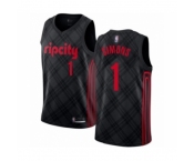 Men's Portland Trail Blazers #1 Anfernee Simons Authentic Black Basketball Jersey - City Edition