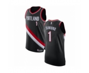 Men's Portland Trail Blazers #1 Anfernee Simons Authentic Black Basketball Jersey - Icon Edition