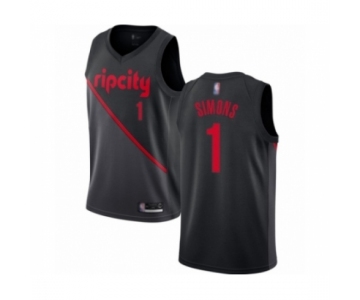 Men's Portland Trail Blazers #1 Anfernee Simons Authentic Black Basketball Jersey 2018-19 City Edition