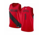 Men's Portland Trail Blazers #1 Anfernee Simons Authentic Red Basketball Jersey Statement Edition