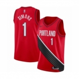 Men's Portland Trail Blazers #1 Anfernee Simons Authentic Red Finished Basketball Jersey - Statement Edition