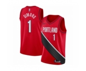 Men's Portland Trail Blazers #1 Anfernee Simons Authentic Red Finished Basketball Jersey - Statement Edition