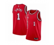 Men's Portland Trail Blazers #1 Anfernee Simons Authentic Red Hardwood Classics Basketball Jersey