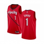 Men's Portland Trail Blazers #1 Anfernee Simons Red Swingman Jersey - Earned Edition