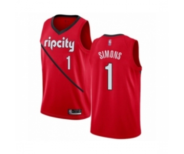 Men's Portland Trail Blazers #1 Anfernee Simons Red Swingman Jersey - Earned Edition