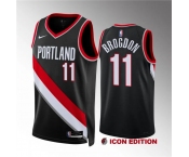 Men's Portland Trail Blazers #11 Malcolm Brogdon Black Icon Edition Stitched Basketball Jersey