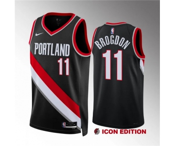 Men's Portland Trail Blazers #11 Malcolm Brogdon Black Icon Edition Stitched Basketball Jersey