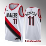 Men's Portland Trail Blazers #11 Malcolm Brogdon White Association Edition Stitched Basketball Jersey