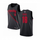 Men's Portland Trail Blazers #16 Pau Gasol Authentic Black Basketball Jersey 2018-19 City Edition