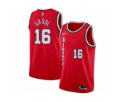 Men's Portland Trail Blazers #16 Pau Gasol Authentic Red Hardwood Classics Basketball Jersey