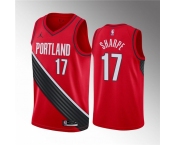 Men's Portland Trail Blazers #17 Shaedon Sharpe Red Statement Edition Stitched Basketball Jersey