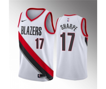 Men's Portland Trail Blazers #17 Shaedon Sharpe White Association Edition Stitched Basketball Jersey