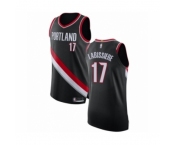 Men's Portland Trail Blazers #17 Skal Labissiere Authentic Black Basketball Jersey - Icon Edition