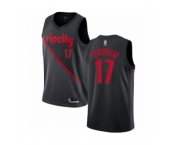 Men's Portland Trail Blazers #17 Skal Labissiere Authentic Black Basketball Jersey 2018-19 City Edition