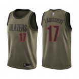 Men's Portland Trail Blazers #17 Skal Labissiere Swingman Green Salute to Service Basketball Jersey