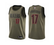 Men's Portland Trail Blazers #17 Skal Labissiere Swingman Green Salute to Service Basketball Jersey