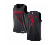 Men's Portland Trail Blazers #2 Gary Trent Jr. Authentic Black Basketball Jersey - 2018-19 City Edition