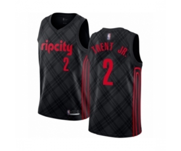 Men's Portland Trail Blazers #2 Gary Trent Jr. Authentic Black Basketball Jersey - City Edition